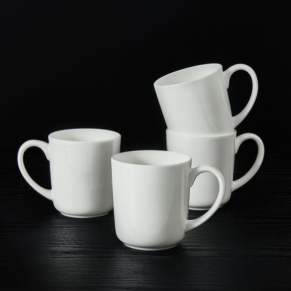 Mikasa Samantha Bone China 16oz White Coffee Mugs  Set of 4  Brand New - Picture 1 of 5